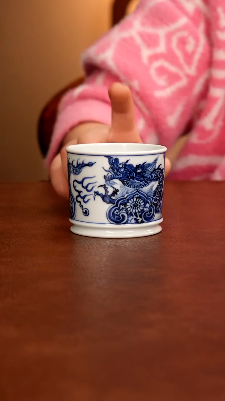 摆件陶景德镇瓷器，青花手绘茶具~