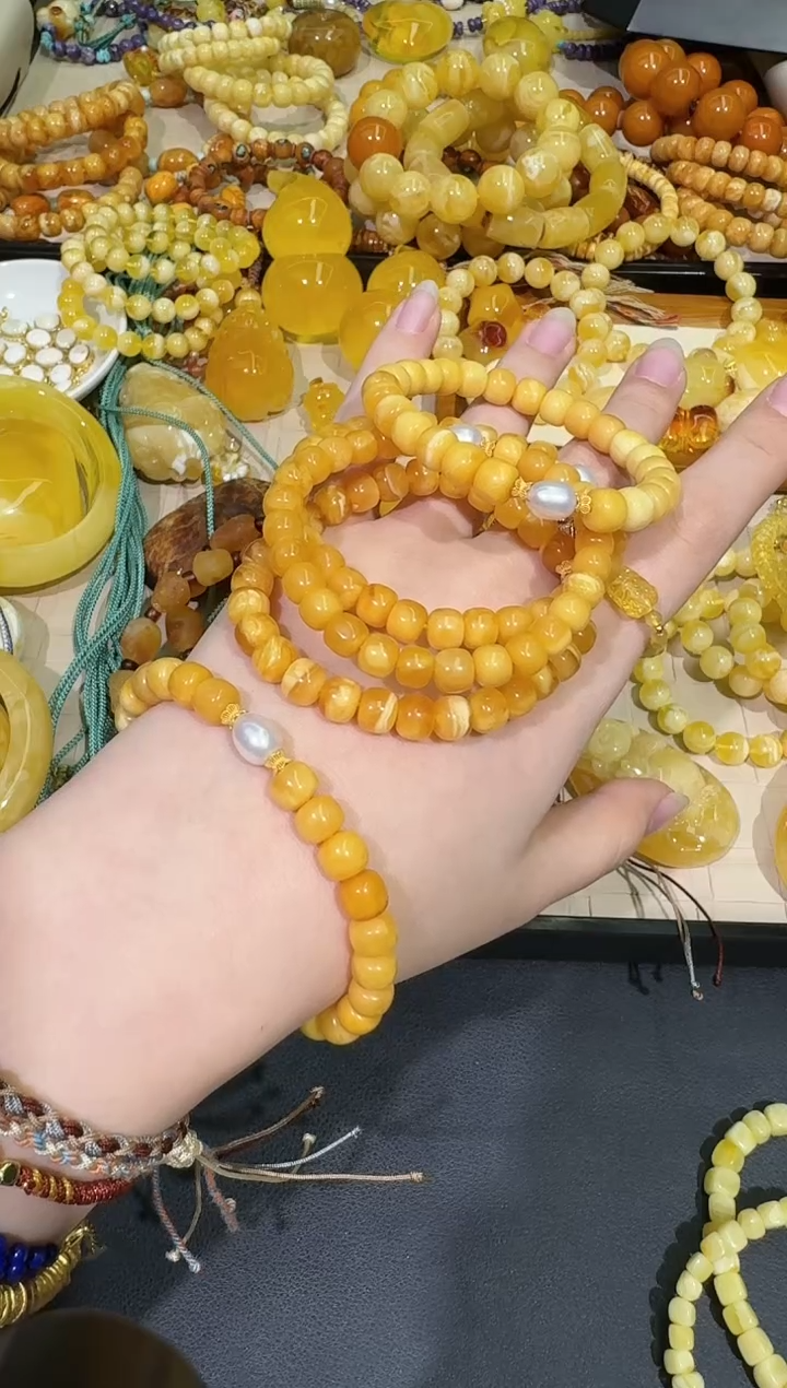 【闪购商品】琥珀手串18K金镶嵌X0116-1195-200/18k