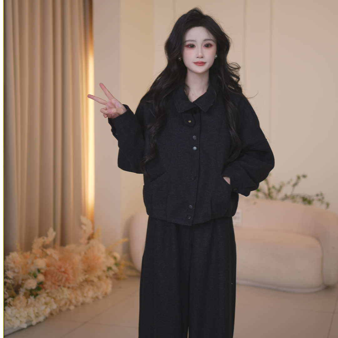 Basic House百家好秋冬休闲气质百搭气质时尚套装B1385B589U2