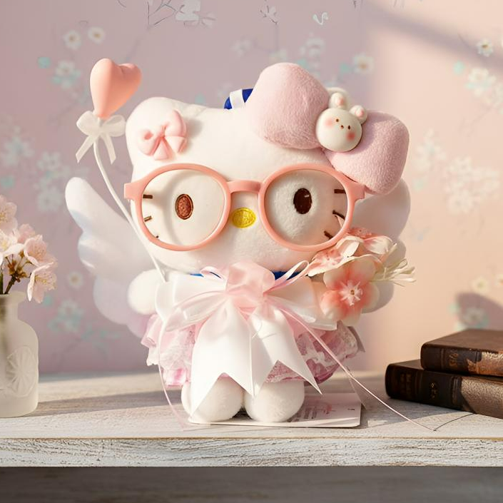 正版HelloKitty甜心天使kt挂件三丽鸥毛绒包挂玩偶送朋友生日礼物
