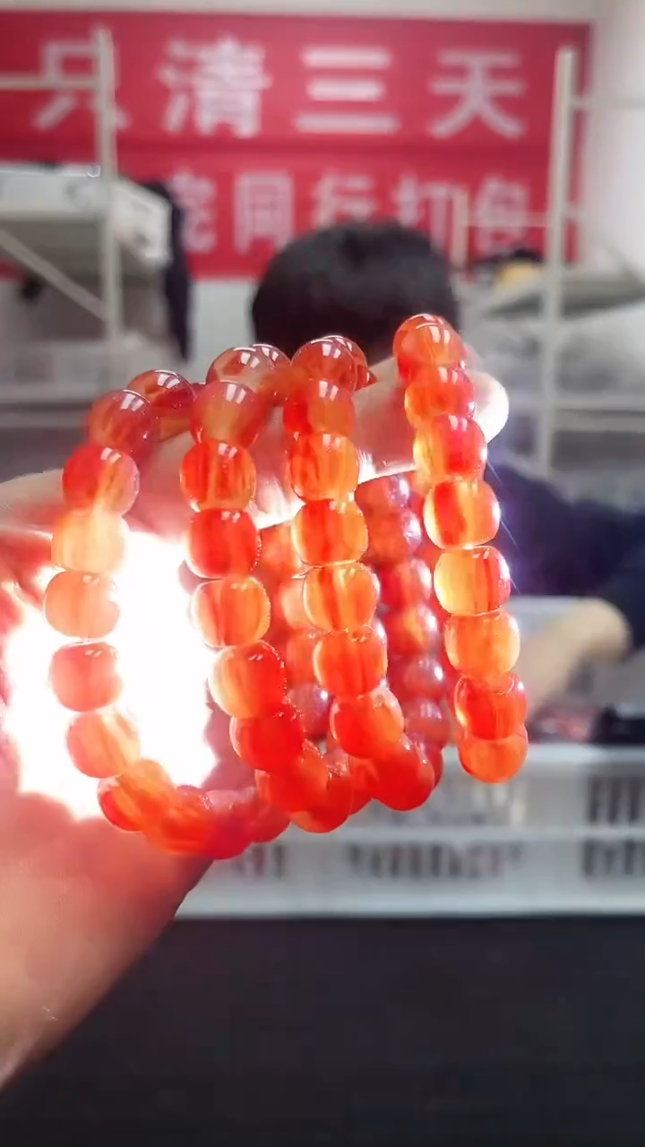 【闪购商品】硅化珊瑚手链未镶嵌精美手串19