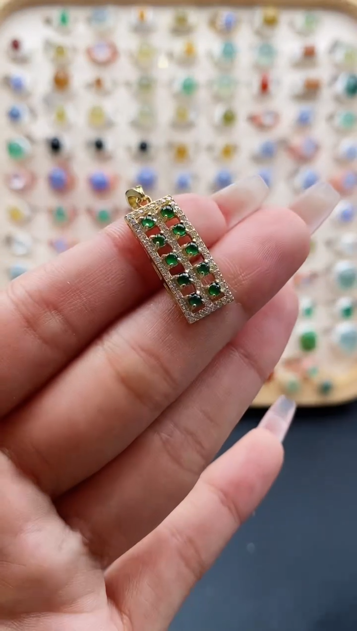 【闪购商品】翡翠戒指银S925镶嵌缅甸天然A货翡翠111 6+5