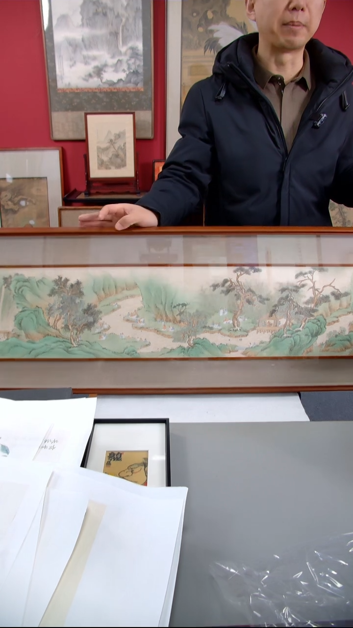 【闪购商品】国画梁仁芹《兰亭集会》装裱133*41