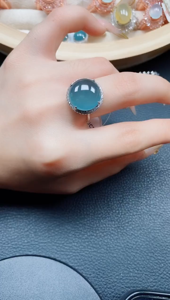 【闪购商品】翡翠戒指银S925镶嵌翡翠