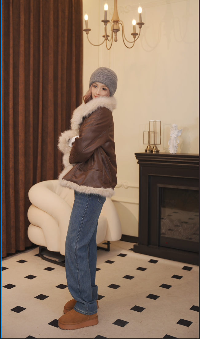 2025新款女韩版显瘦小香毛毛上衣秋冬款YMD-16887