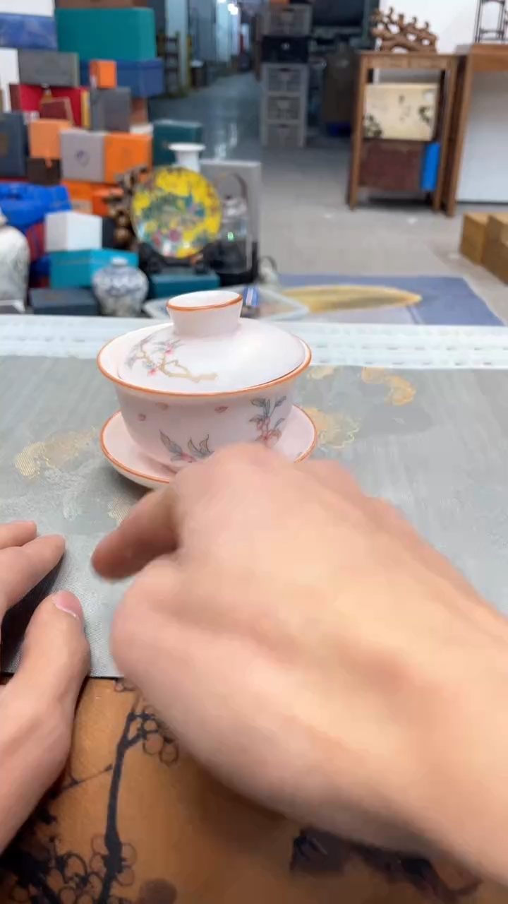 【闪购商品】瓷片@@@@@@@@@@@蝴蝶花开盖碗