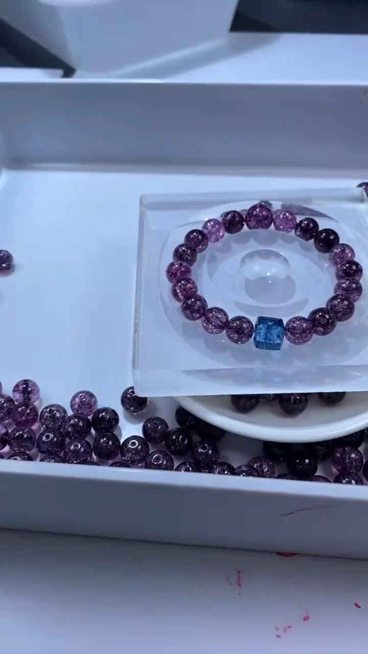 颈饰未镶嵌水晶W1695 乌梅紫碧玺10MM*10颗