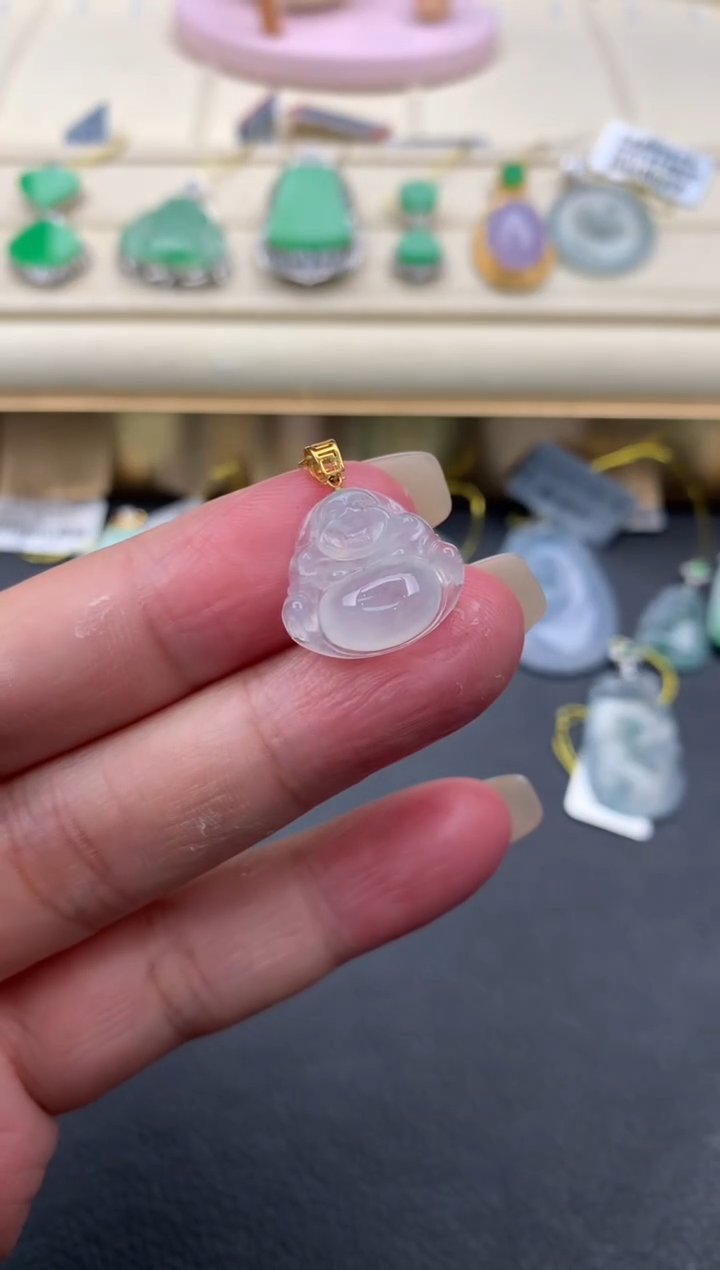 【闪购商品】翡翠颈饰18K金镶嵌Q473      