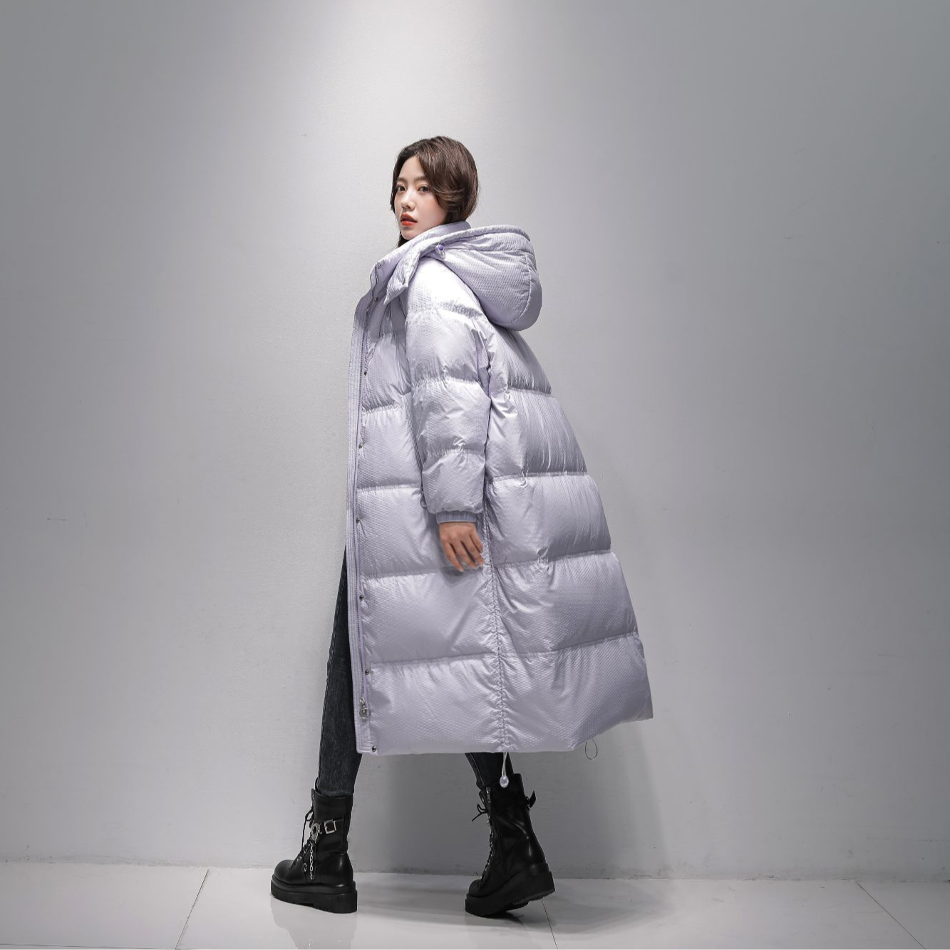 【斓澜专属】25冬季新款韩版长款连帽保暖加厚羽绒服面包服30811