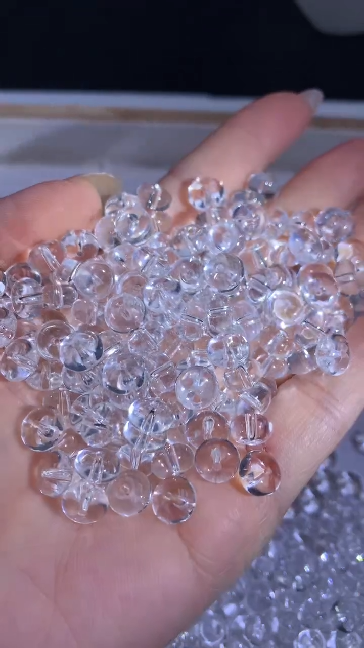 未镶嵌珠宝半成品水晶D648 白水晶算盘5*8mm20个8元