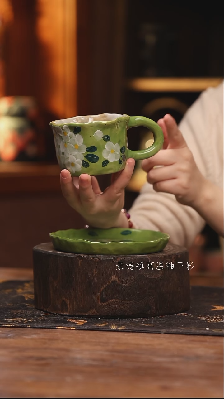 陶瓷景德镇高温釉下手绘陶瓷@L004@