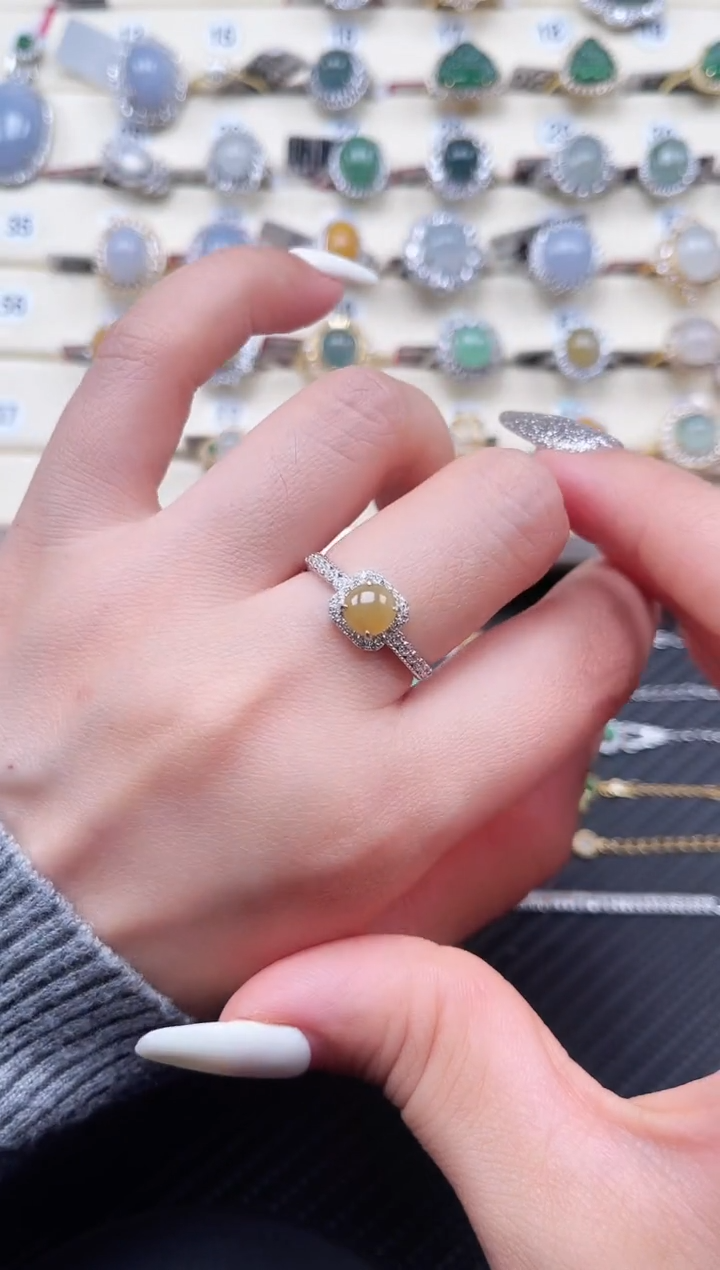 【闪购商品】翡翠戒指银S925镶嵌戒指09