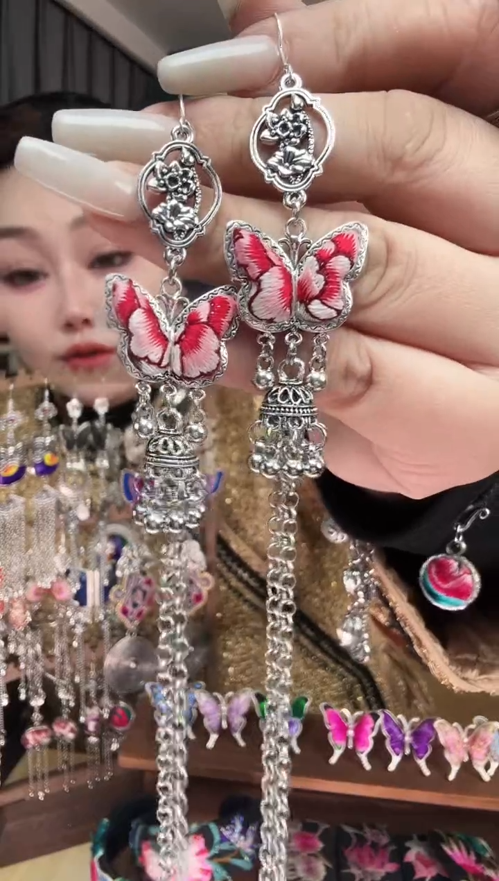 刺绣纯手工民族风刺绣耳环