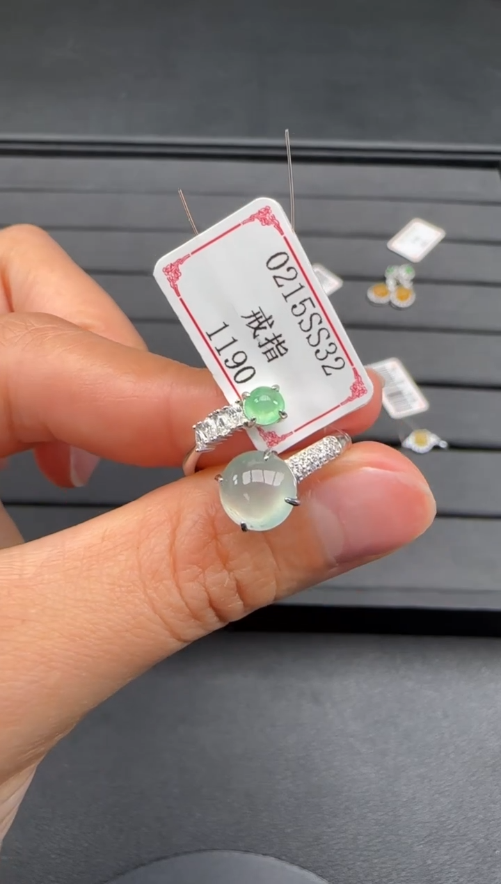 【闪购商品】翡翠戒指银S925镶嵌0215SS32