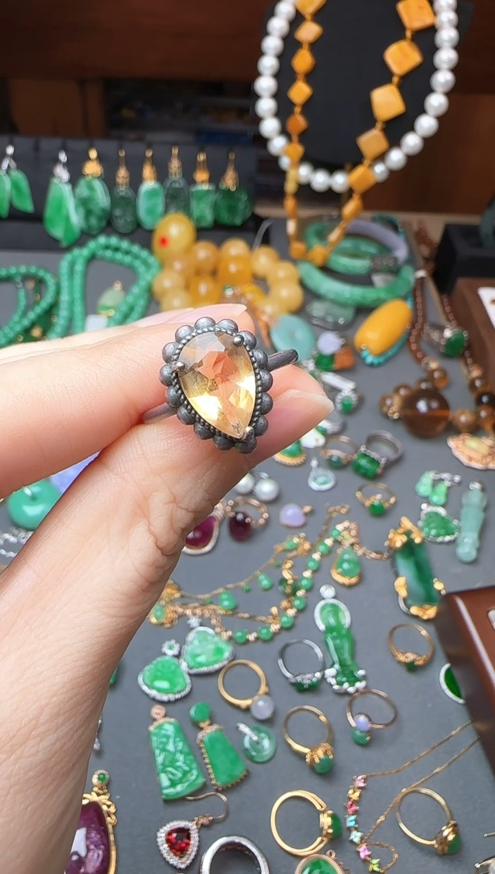 银S925镶嵌戒指水晶闪购商品99