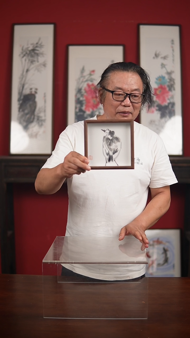 国画手绘-6寸摆台庆云作品