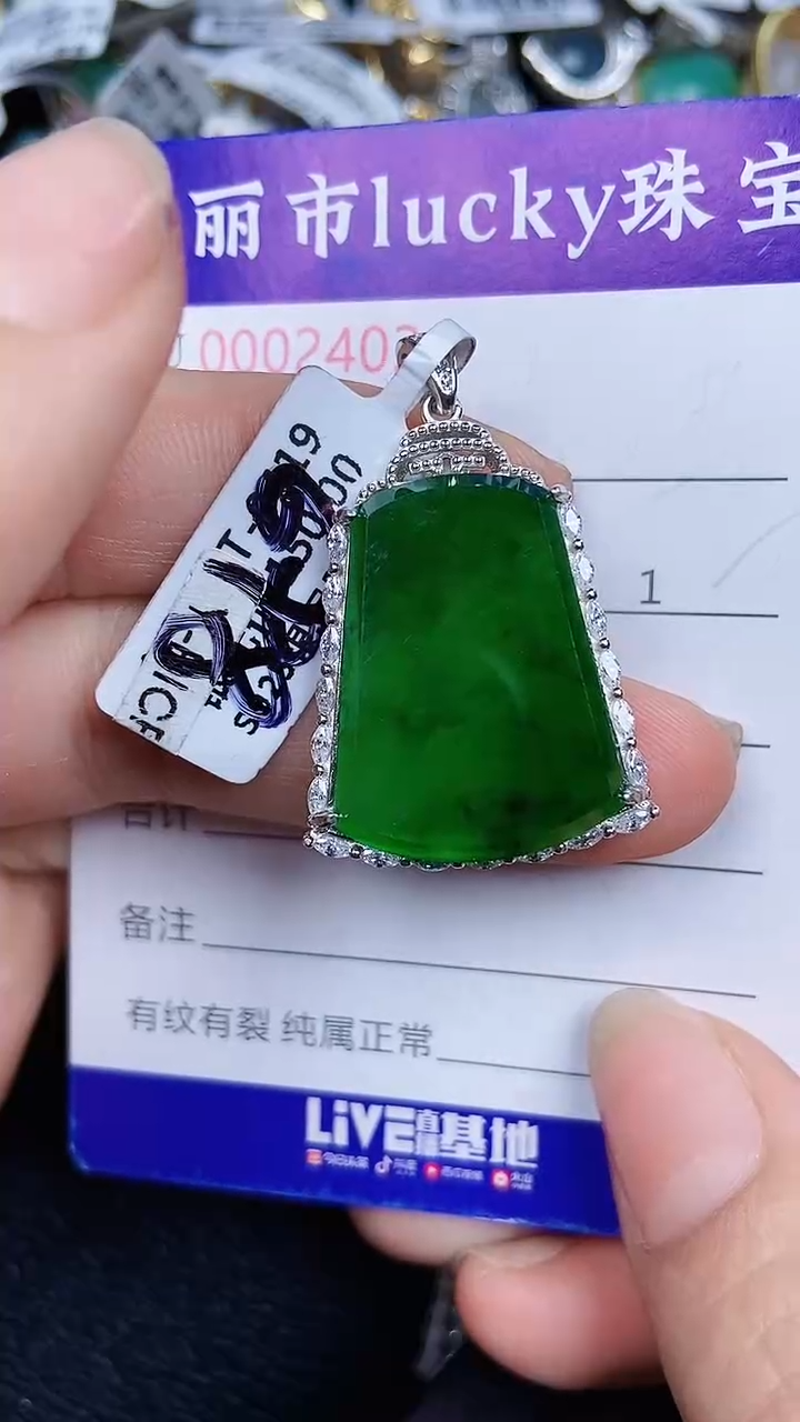 颈饰银S925镶嵌翡翠2403