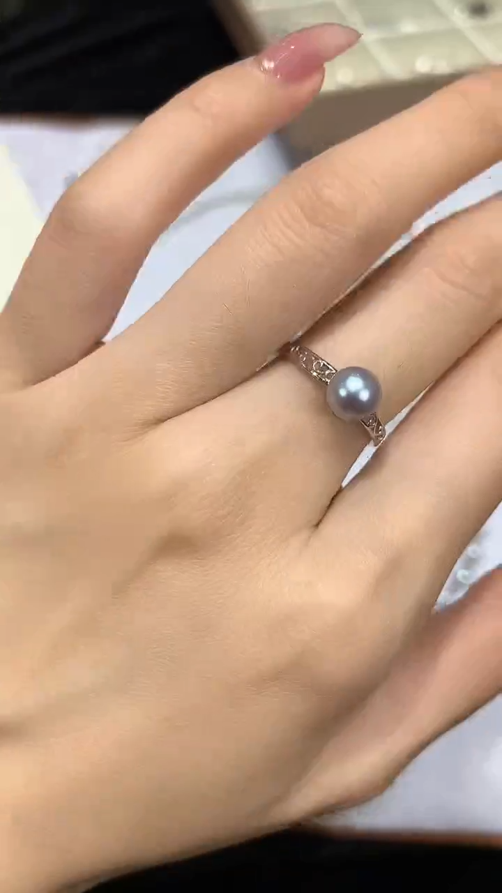 【闪购商品】海水珍珠戒指18K金镶嵌珍珠戒指ZZJ