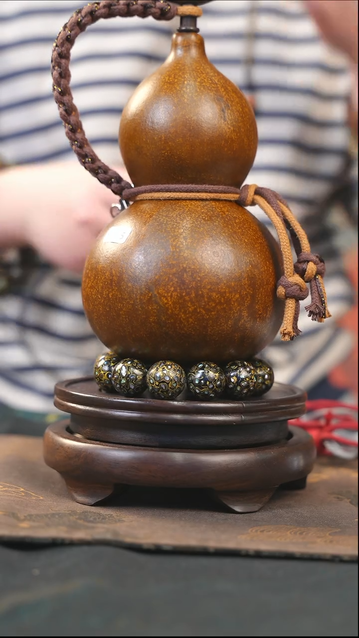 【闪购商品】RY105大漆酒葫芦不包手串及旋转底座