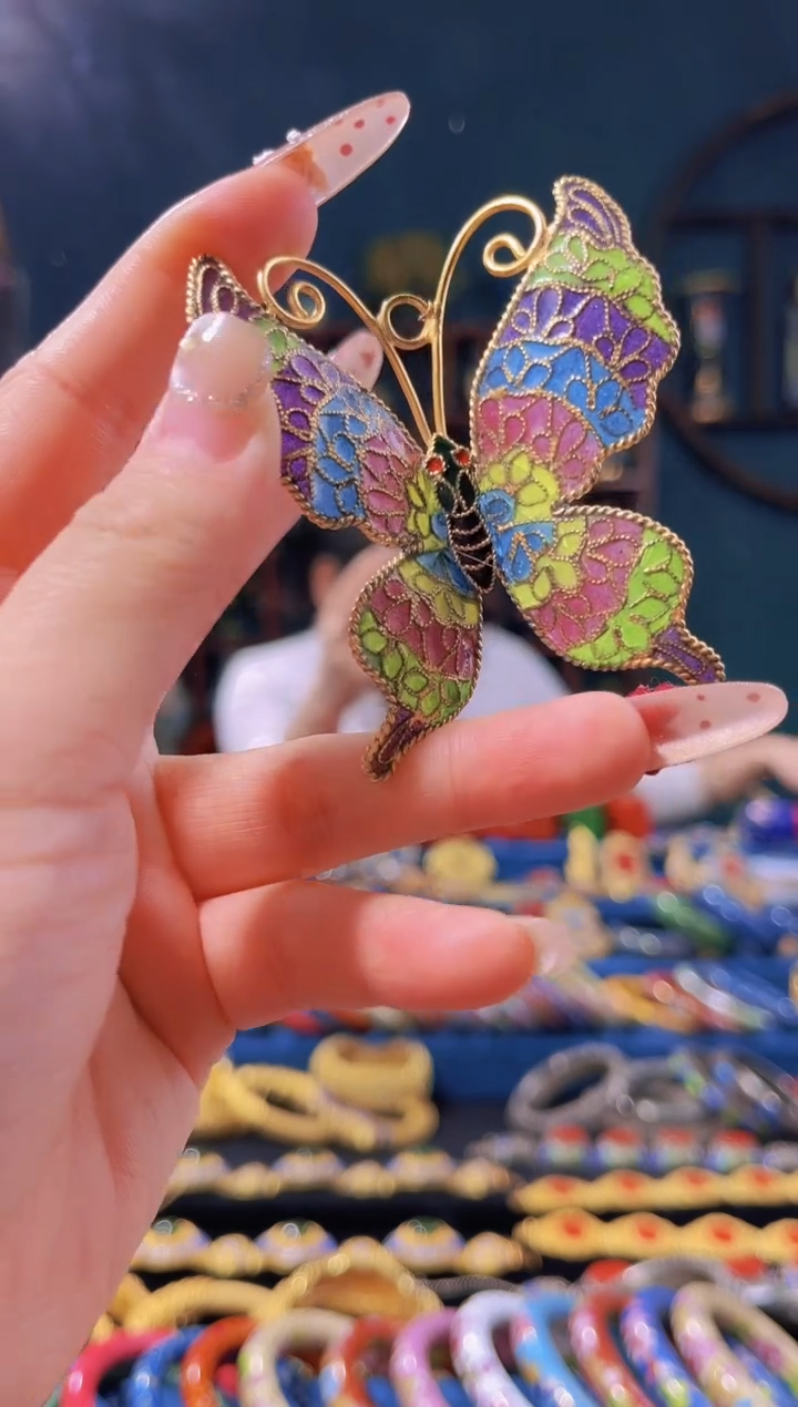 【闪购商品】非遗技艺景泰蓝脱胎蝴蝶吊坠