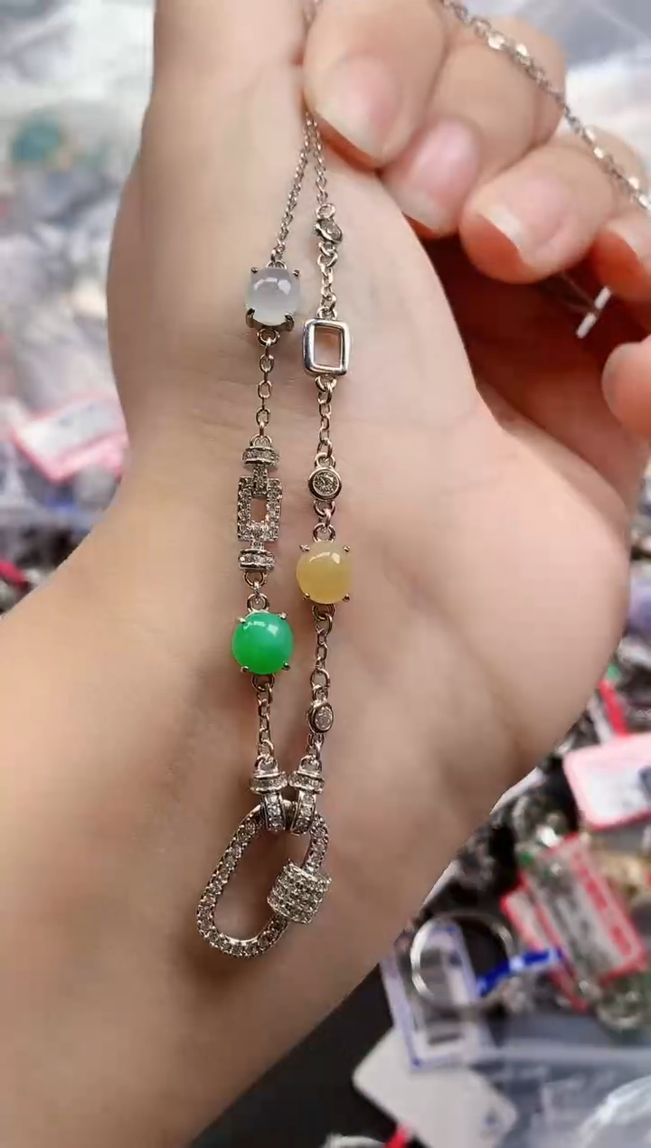 银S925镶嵌戒指翡翠天然A货缅甸翡翠