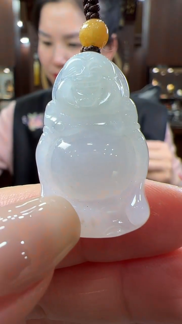 【闪购商品】翡翠挂件未镶嵌站佛手机挂