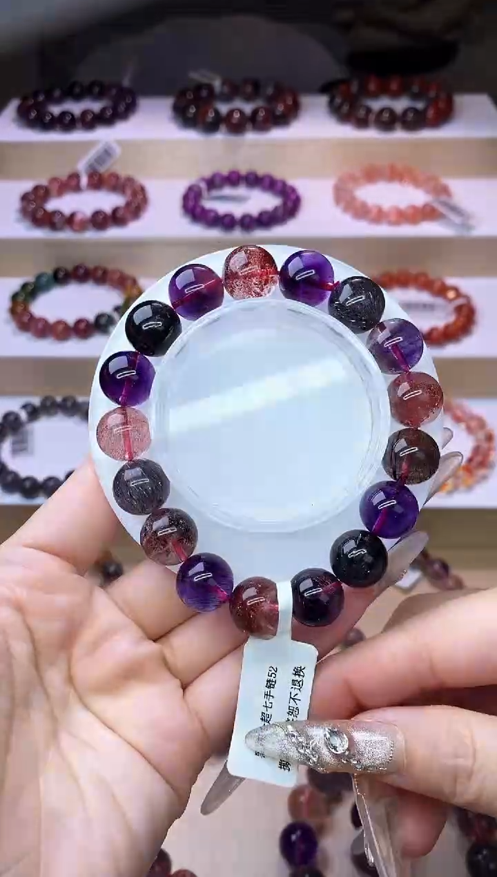 【闪购商品】水晶手链未镶嵌黑加仑超七单圈12m+