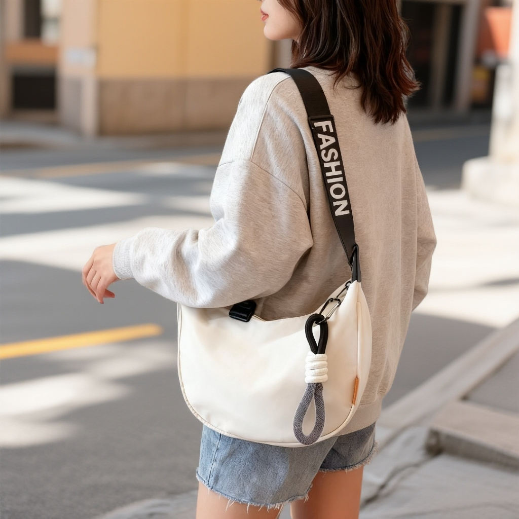 盼喜鸟2025饺子包新款时尚单肩斜挎饺子包升级款休闲百搭斜跨简约