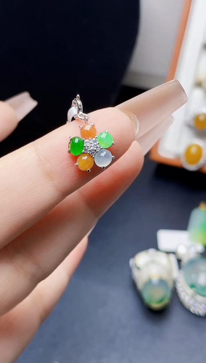 银S925镶嵌戒指翡翠3615