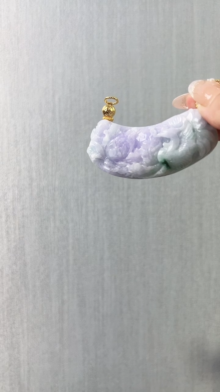 【闪购商品】翡翠颈饰未镶嵌凤穿牡丹