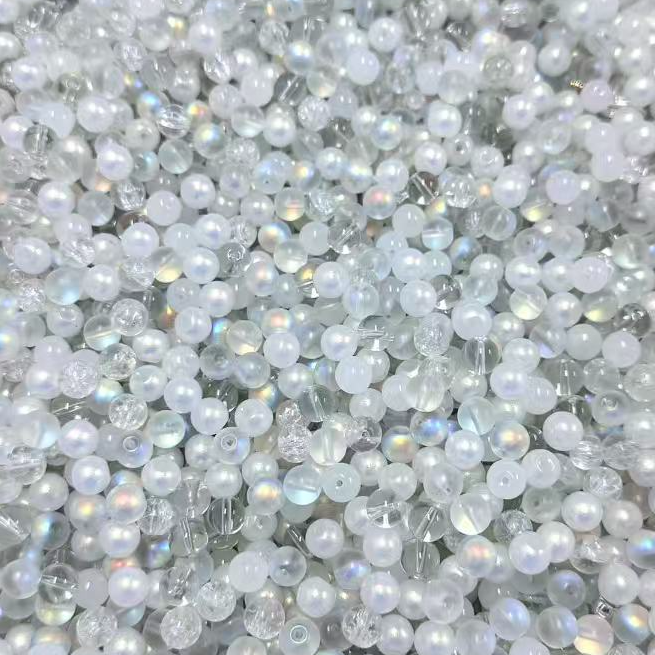 【白月光】透色琉璃珠手工diy手串手链气质温柔百搭珠光白色散珠子