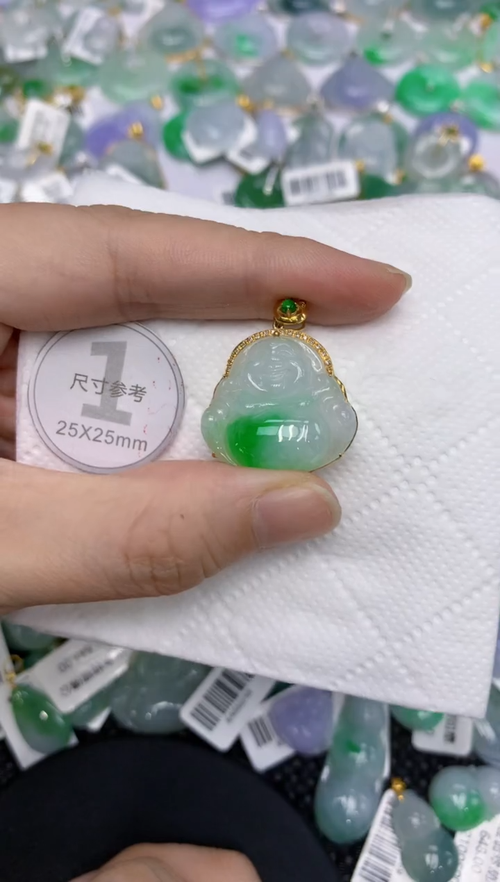 颈饰18K金镶嵌翡翠11111111