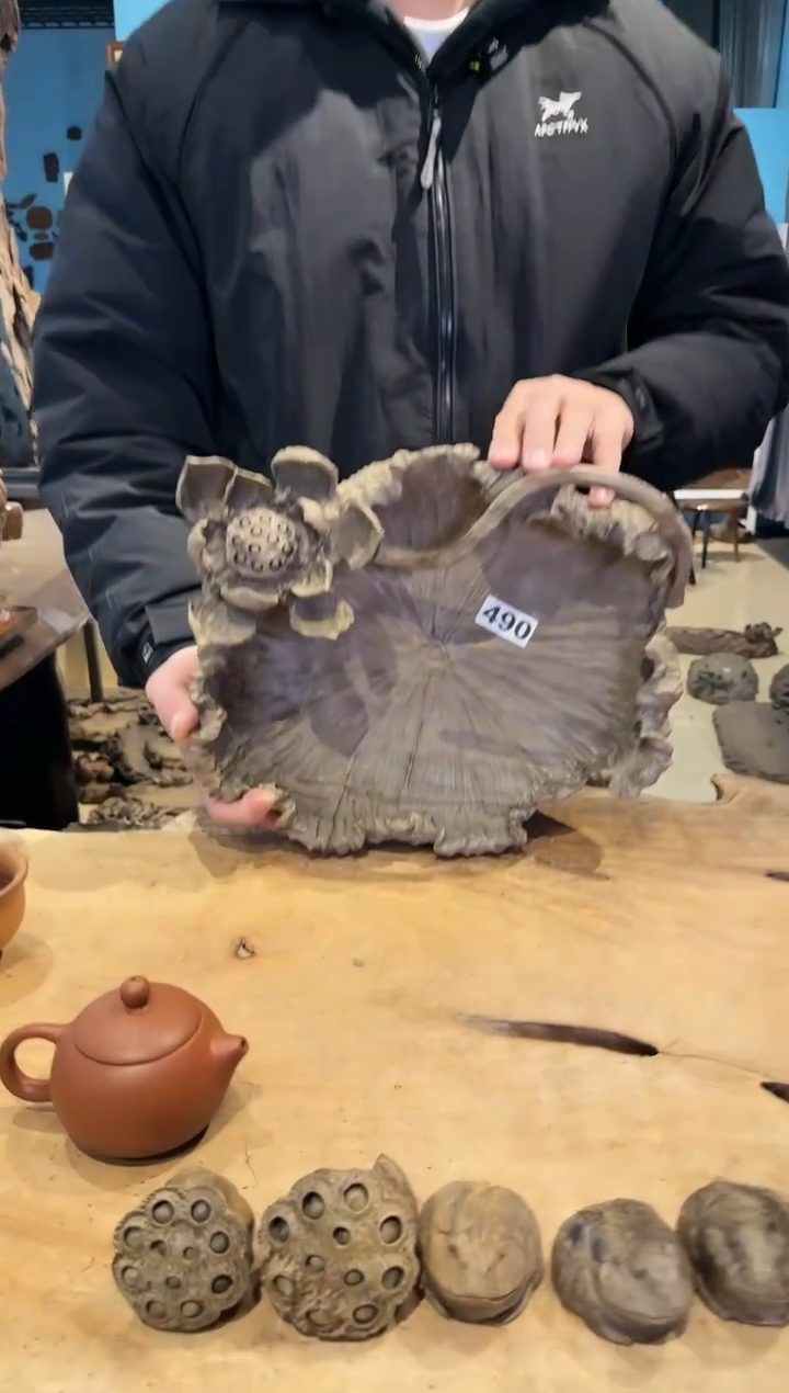 木490号乌木金丝楠果盘