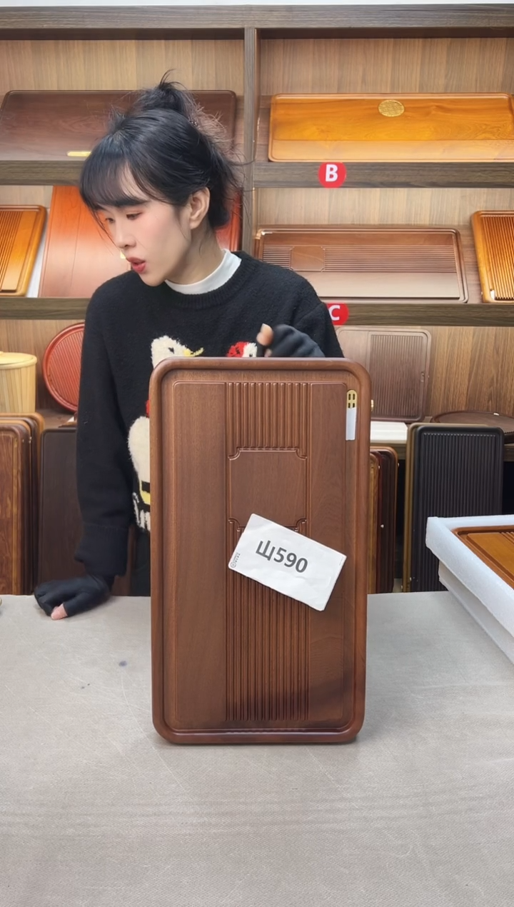 590# 微瑕 花梨木纳福款-50*28*4