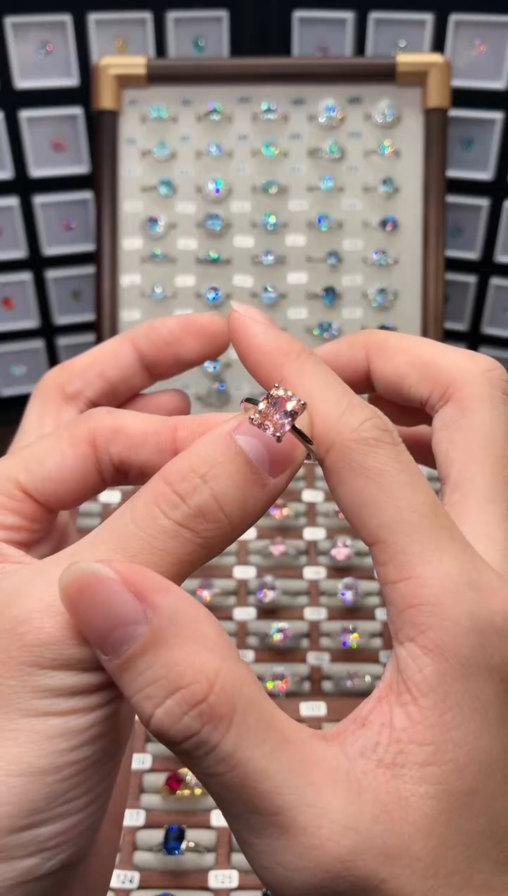 戒指彩色蓝宝石银S925镶嵌1888