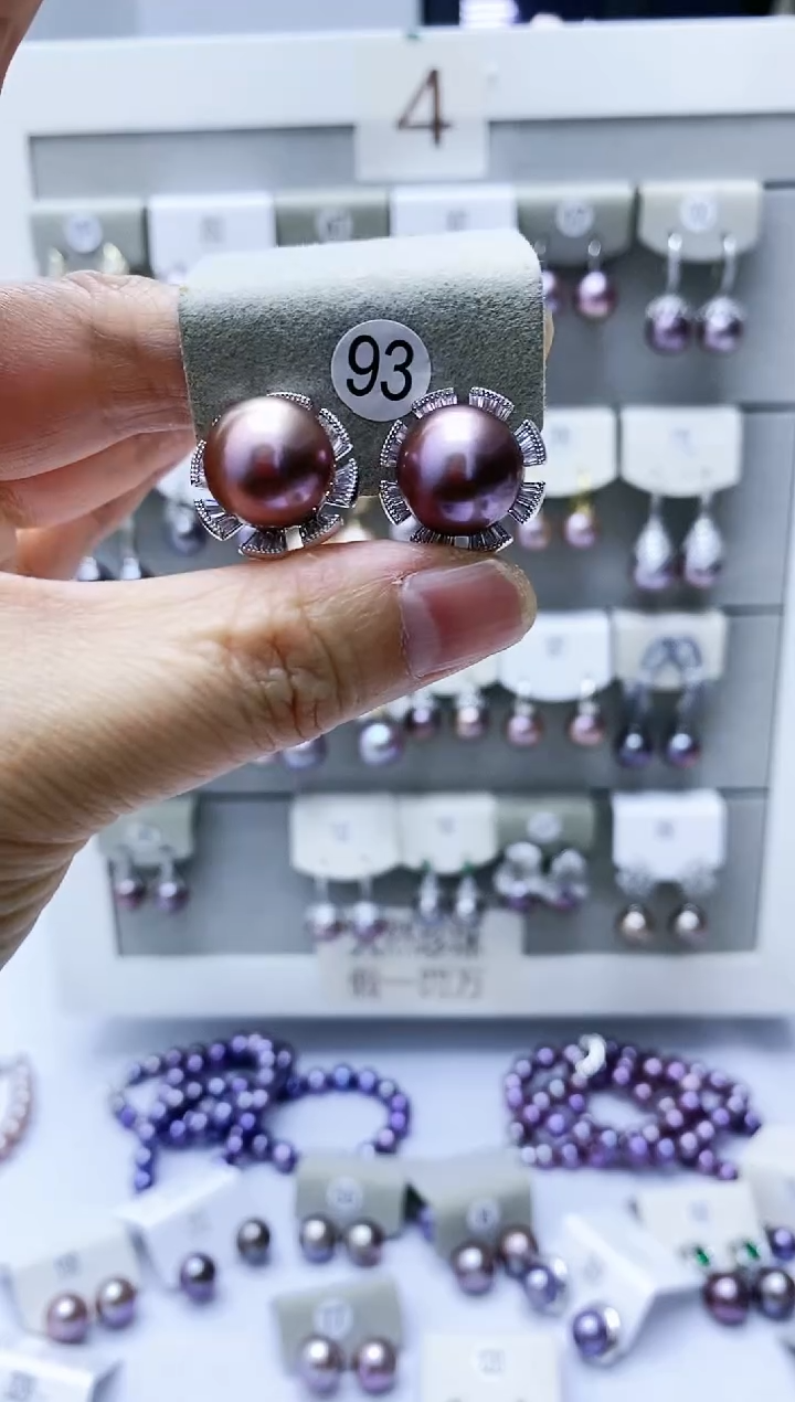 【闪购商品】淡水珍珠耳饰银S925镶嵌93