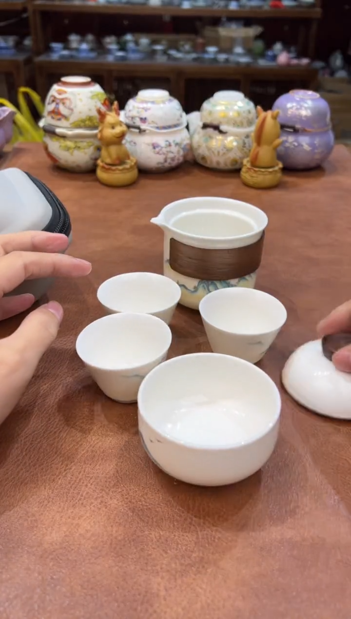 真的很便宜会开片的旅行茶具