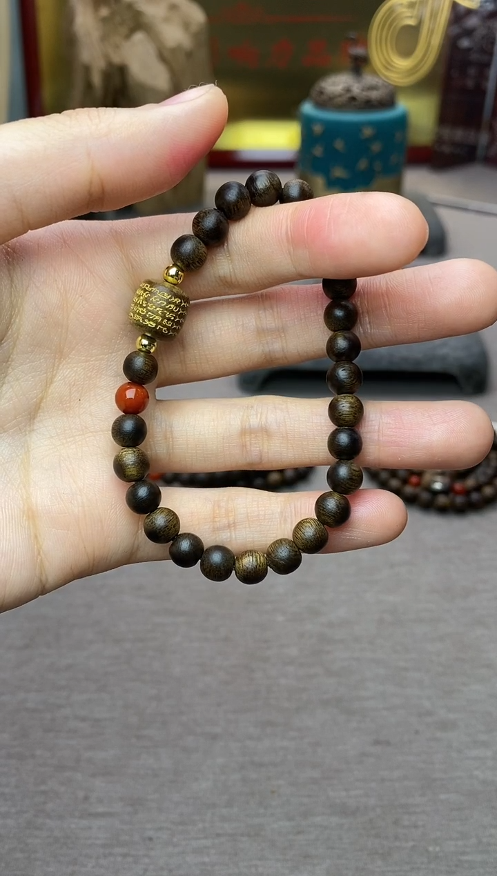 【闪购商品】沉香手串富森红土0.6+五条+配饰沉水单圈