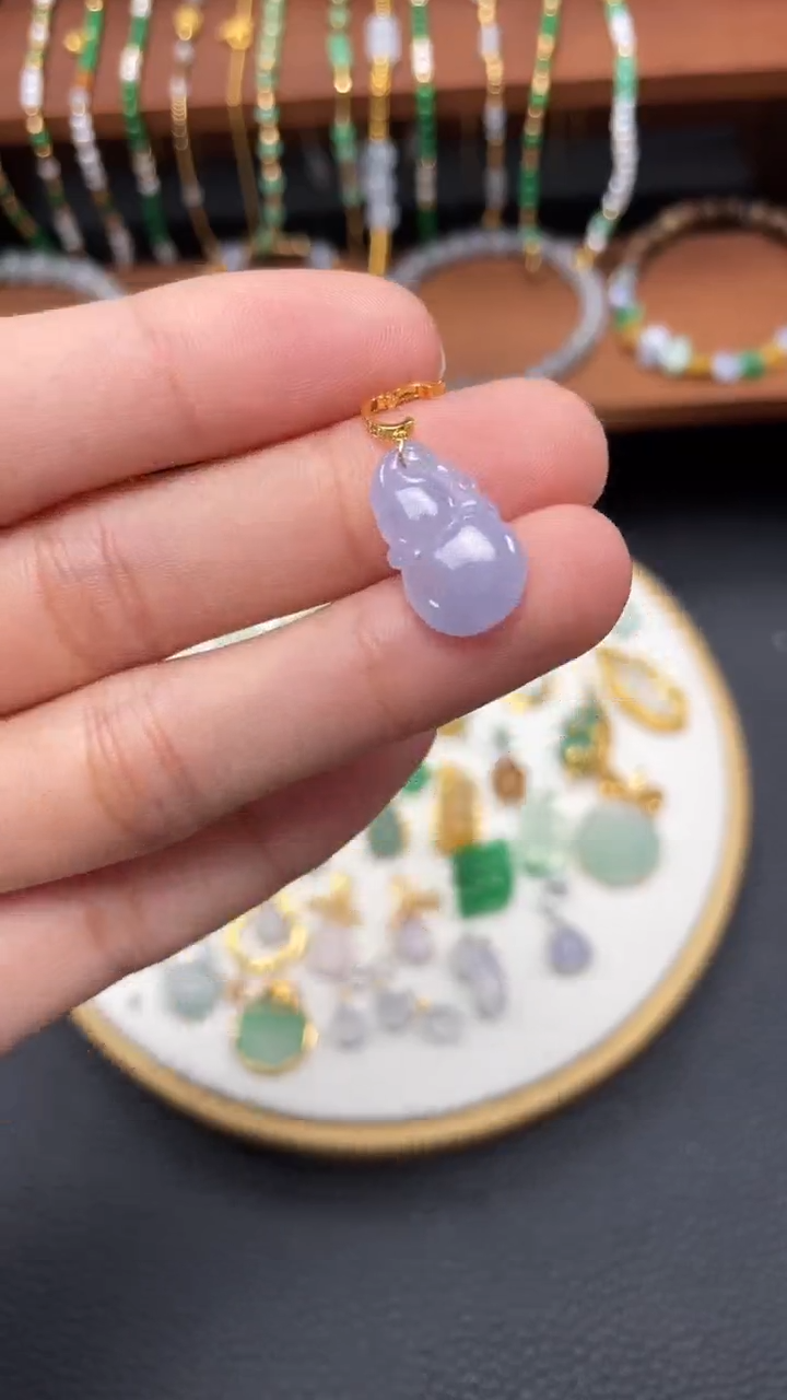 【闪购商品】翡翠吊坠(不含链)18K金镶嵌一个  JK315