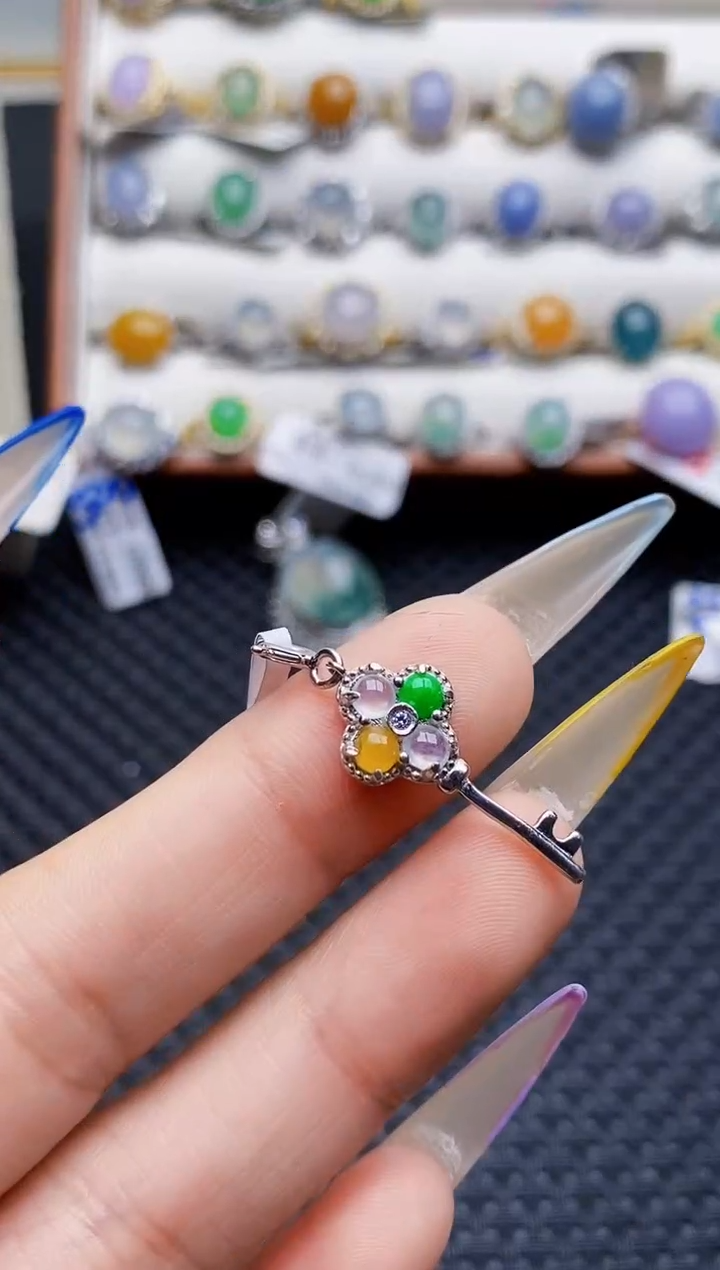 银S925镶嵌戒指翡翠0795