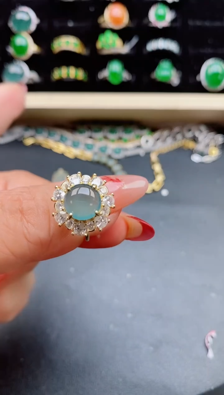 【闪购商品】翡翠戒指银S925镶嵌321321