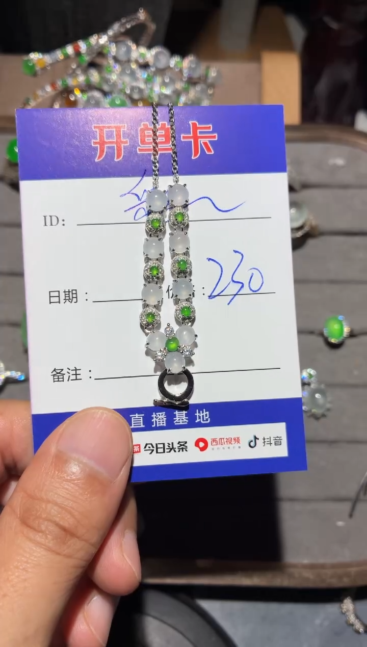 颈饰银S925镶嵌翡翠** 定向 