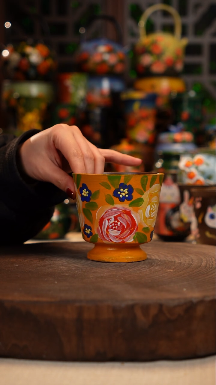 紫砂 油画手绘釉下彩