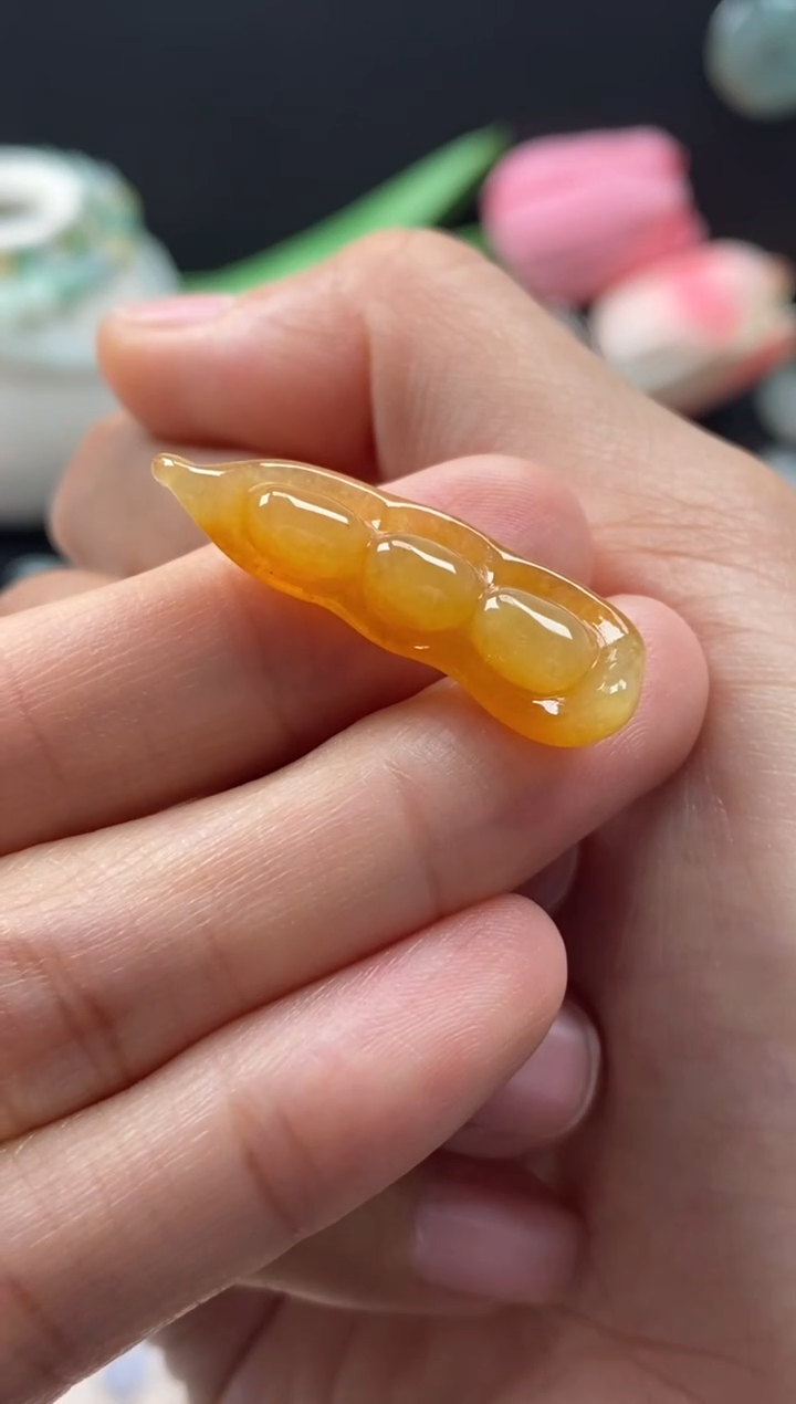 【闪购商品】翡翠颈饰未镶嵌翡翠冰黄福豆