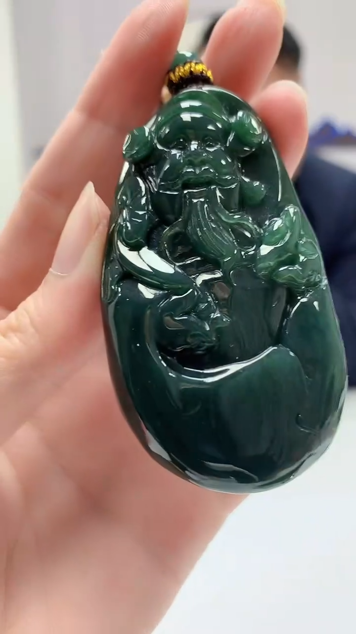 【闪购商品】定制翡翠未镶嵌4969zm-毛货挂件31财神