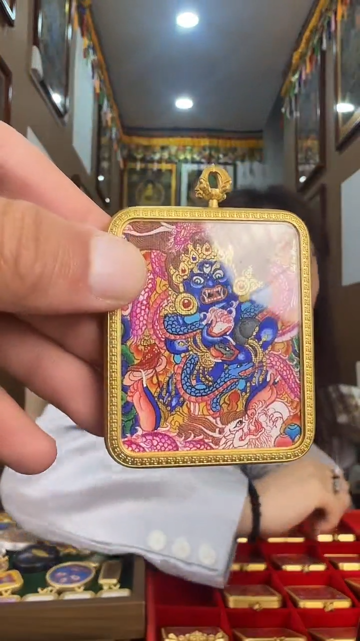 吊坠黑财神-热贡纯手绘唐卡