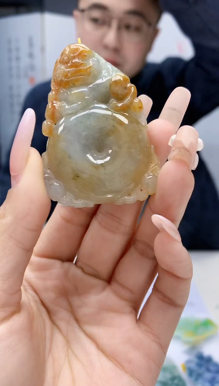 【闪购商品】定制翡翠未镶嵌5153lr-毛货挂件30