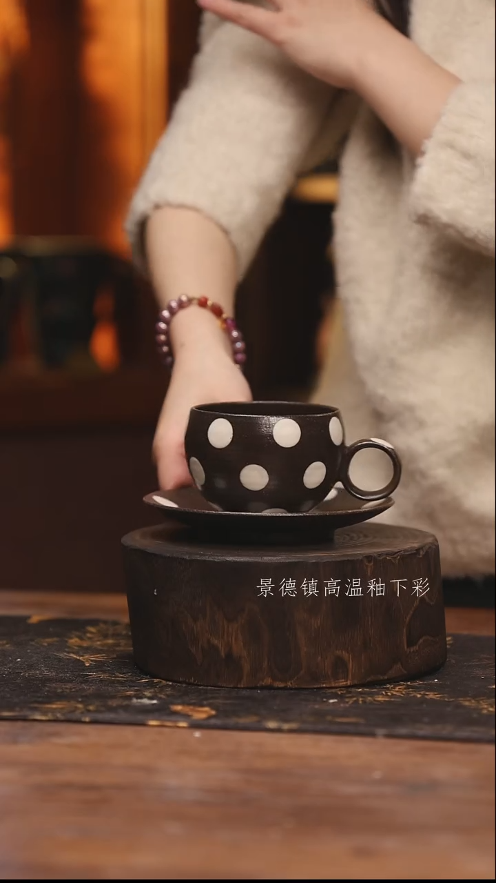 陶瓷景德镇高温釉下手绘陶瓷@L487@