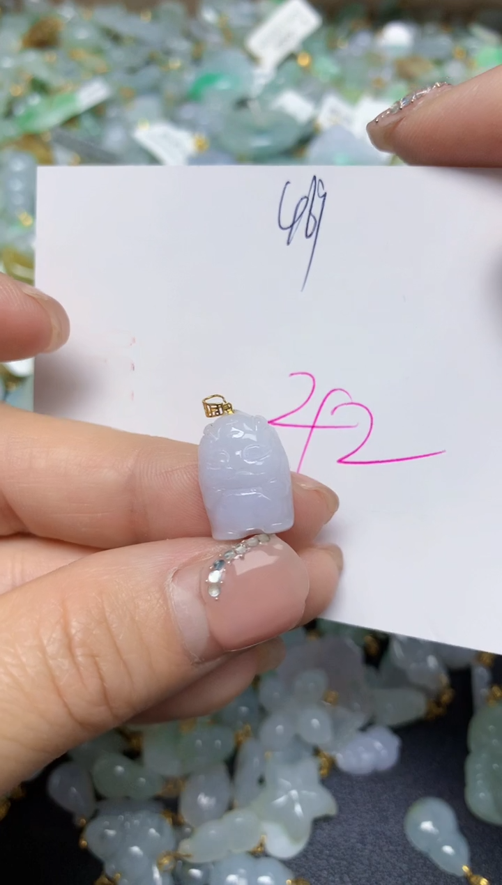 【闪购商品】翡翠挂件18K金镶嵌 天然翡翠A货