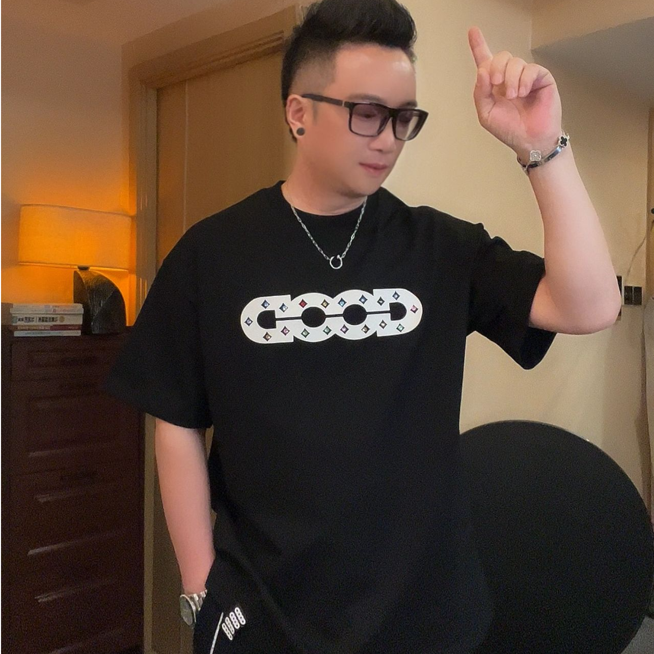 重磅纯棉【GD彩钻】短袖T恤，男女同款